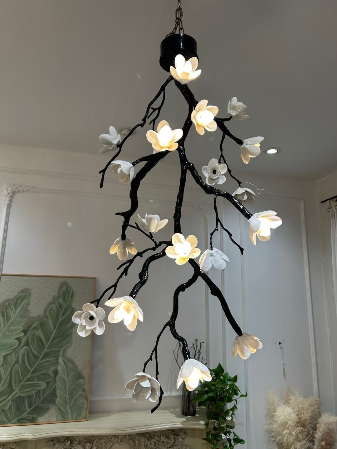 Contemporary Large Long Branch Flower Chandelier - CasaraHouse