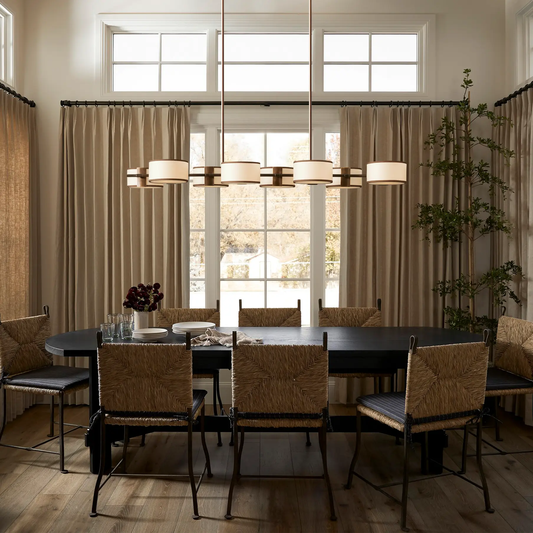 Daphne Fabric Linear Chandelier Secondary image