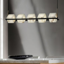 Alabaster Square Box Chandelier with 4/5/6/8/9 heads