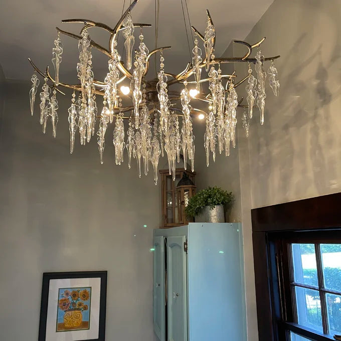 Luxury Crystal Geometric Branch Chandelier