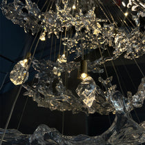 Artistic Raindrop Wave Crystal Large Chandelier Living Room Staircase Foyer