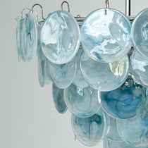 Murano Glass Blue Disks Chandelier