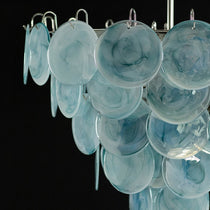 Murano Glass Blue Disks Chandelier