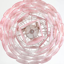Murano Glass Pink Disks Chandelier 27.6"D