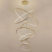 Modern Gold Multi Rings Chandelier