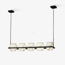 Alabaster Square Box Chandelier with 4/5/6/8/9 heads
