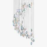 Designer Aqua Ripple Glass Art Customize Chandelier - CasaraHouse