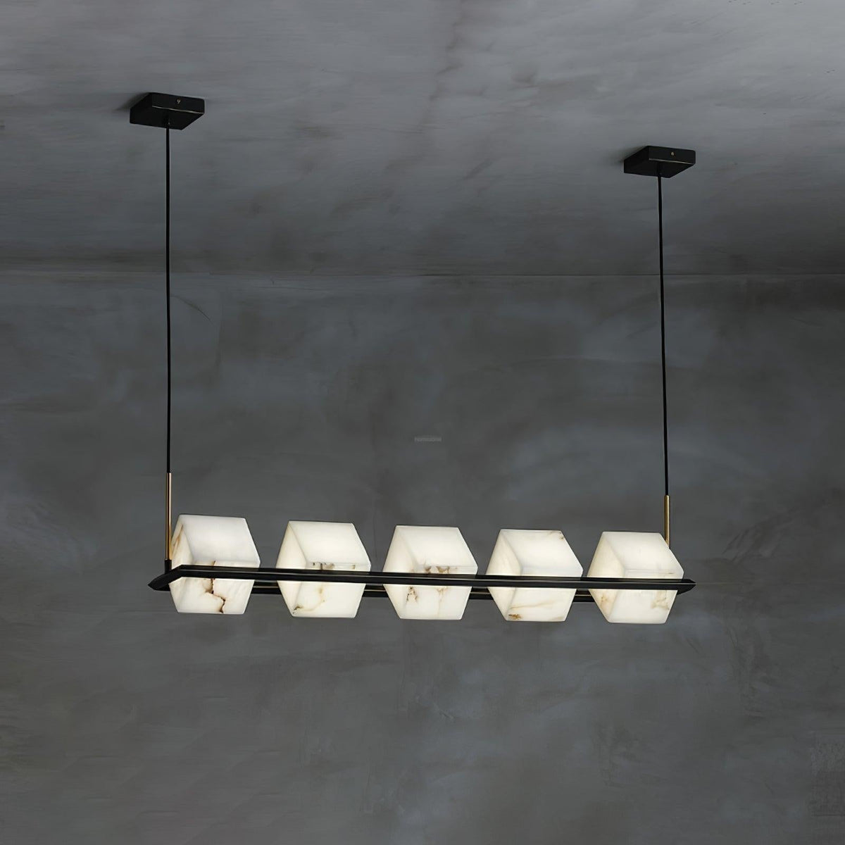 Alabaster Square Box Chandelier with 4/5/6/8/9 heads
