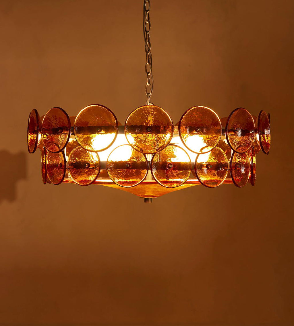 Solaris Disc Murano Glass Chandelier