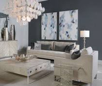 Glass Medallion Twelve-Light Chandelier