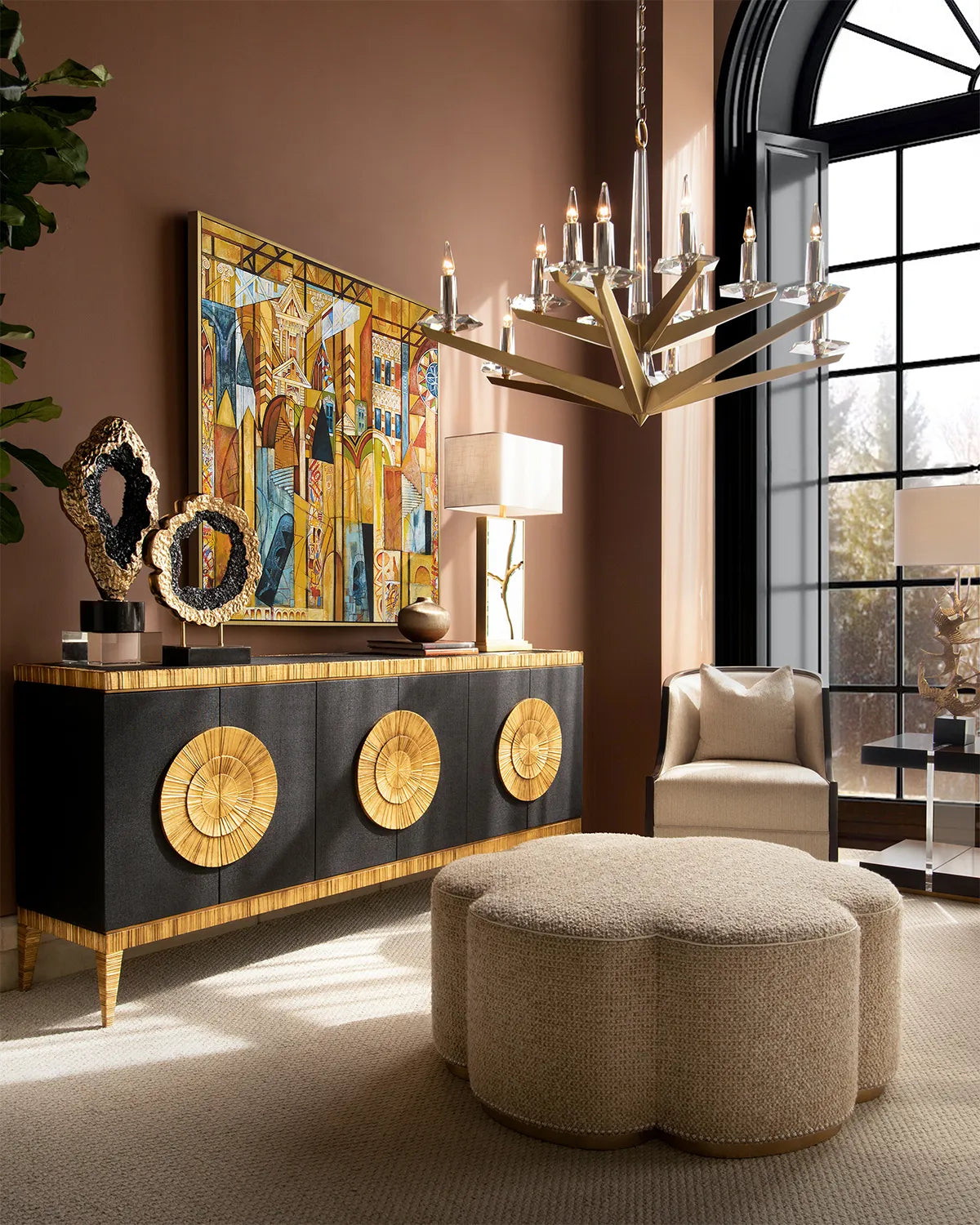 Antares Natural Brass Chandelier 48"D Secondary image