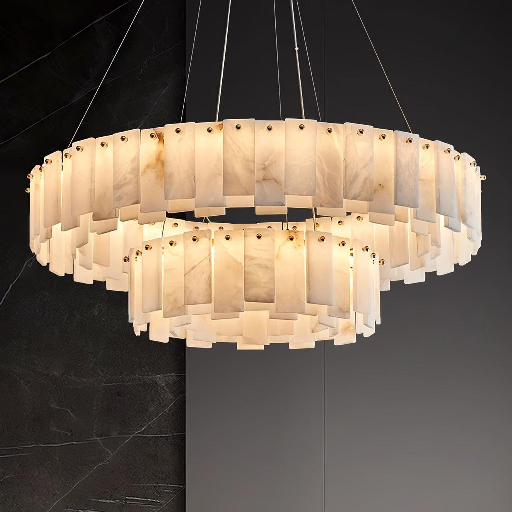 Halos Alabaster Round/Square Chandelier