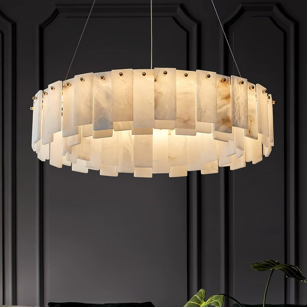 Halos Alabaster Round/Square Chandelier