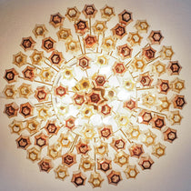 Prismatico 91 Elements Amber And Amethyst Compact Glass Chandelier 25"