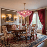 Exquisite Fuchsia Prism Empire Chandelier - CasaraHouse