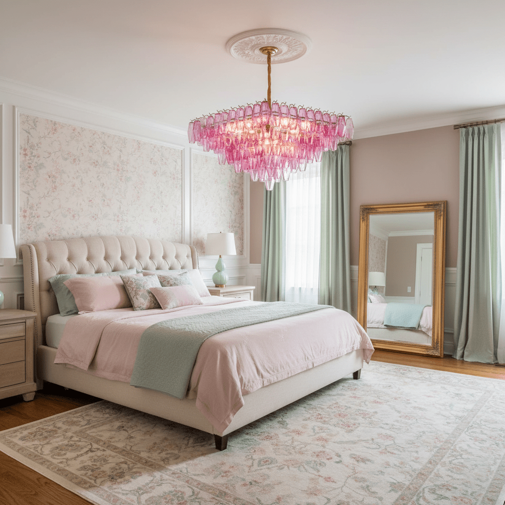 Exquisite Fuchsia Prism Empire Chandelier - CasaraHouse