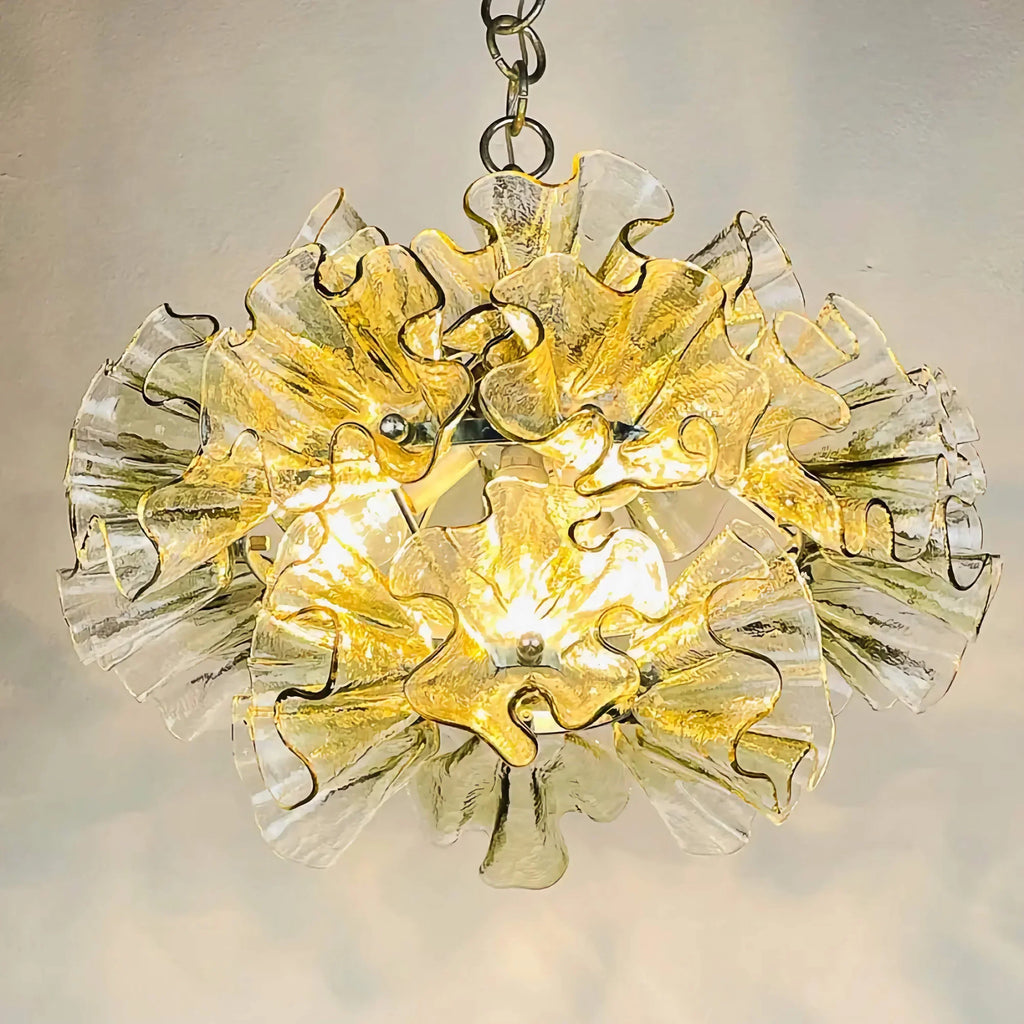 GLACIA HANDCRAFTED MURANO GLASS CHANDELIER 17.7"D
