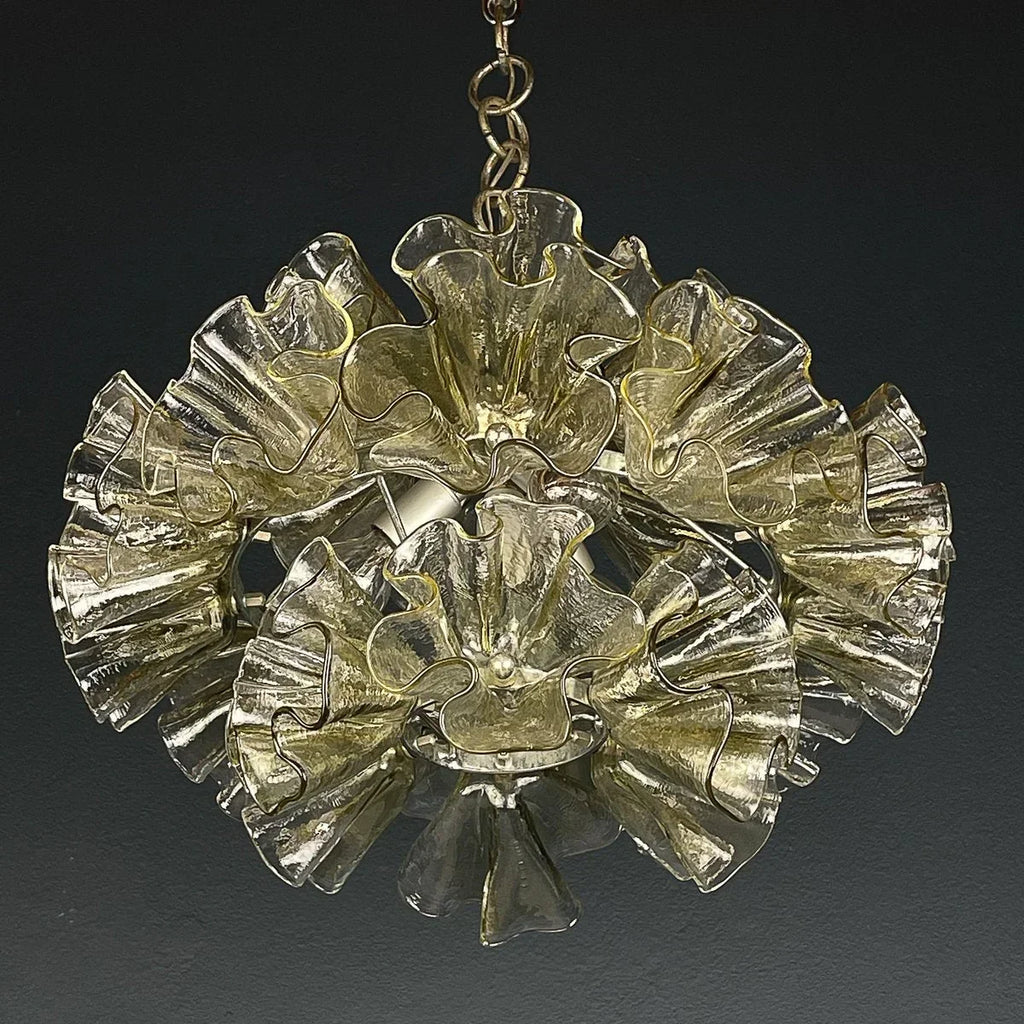 GLACIA HANDCRAFTED MURANO GLASS CHANDELIER 17.7"D