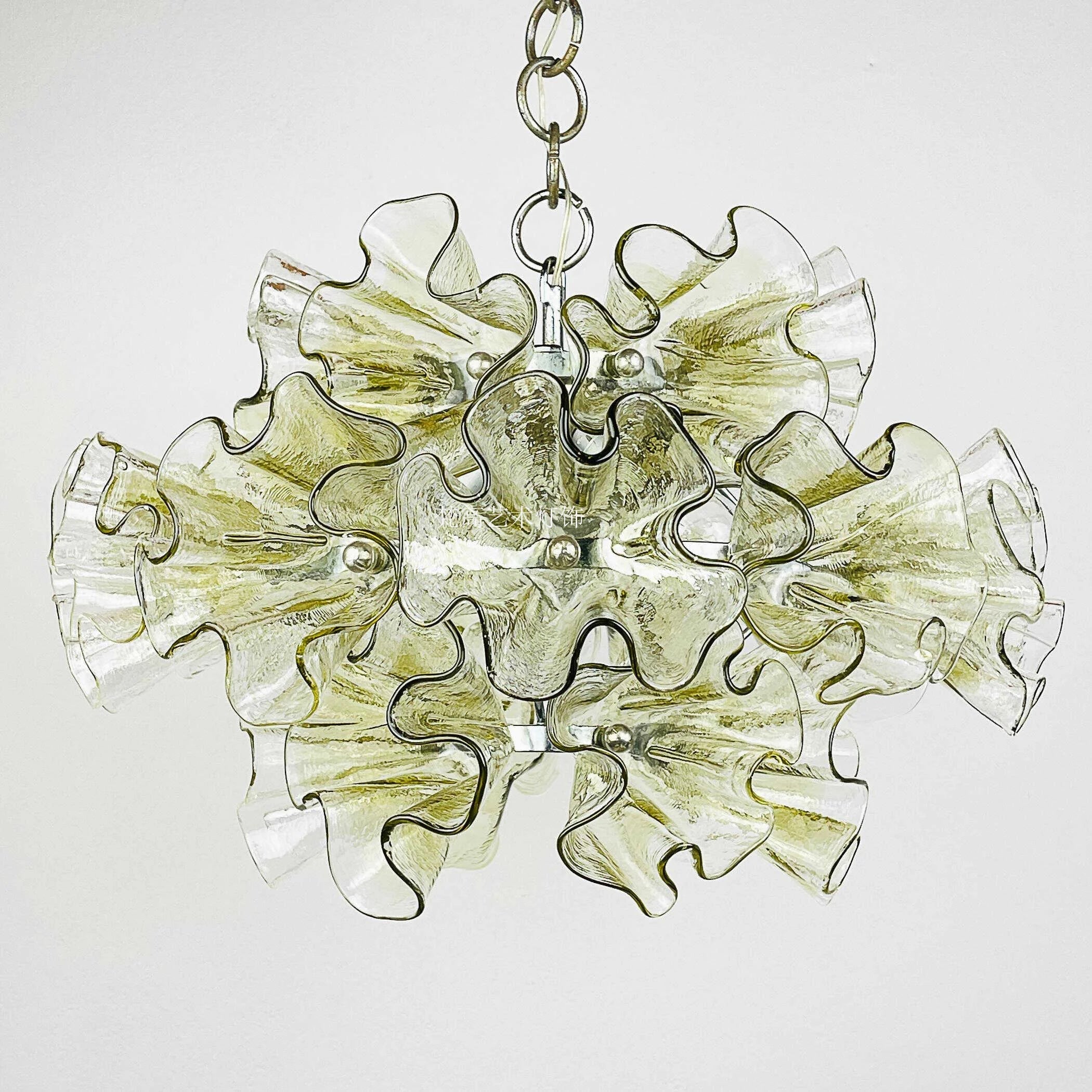 GLACIA HANDCRAFTED MURANO GLASS CHANDELIER 17.7"D