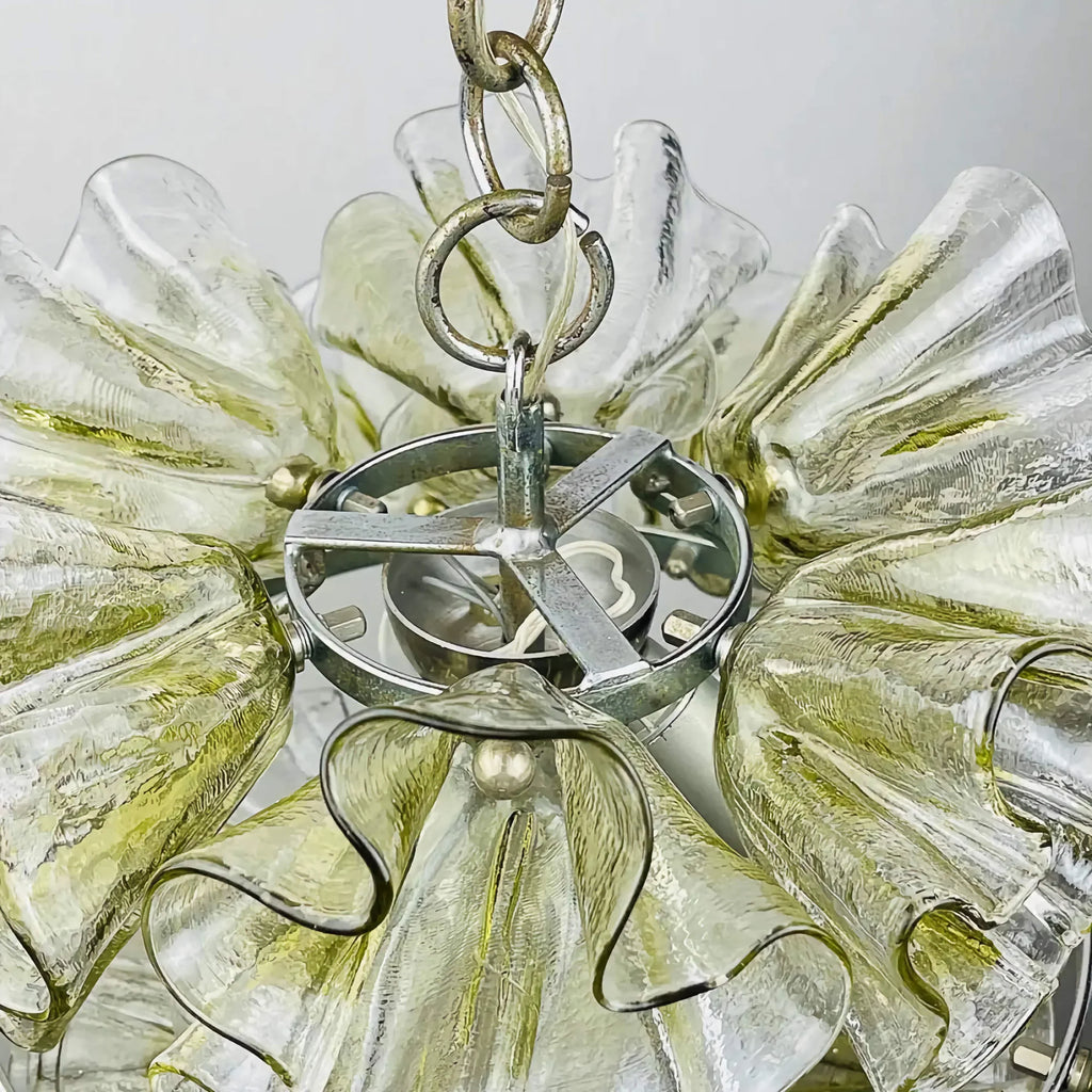 GLACIA HANDCRAFTED MURANO GLASS CHANDELIER 17.7"D