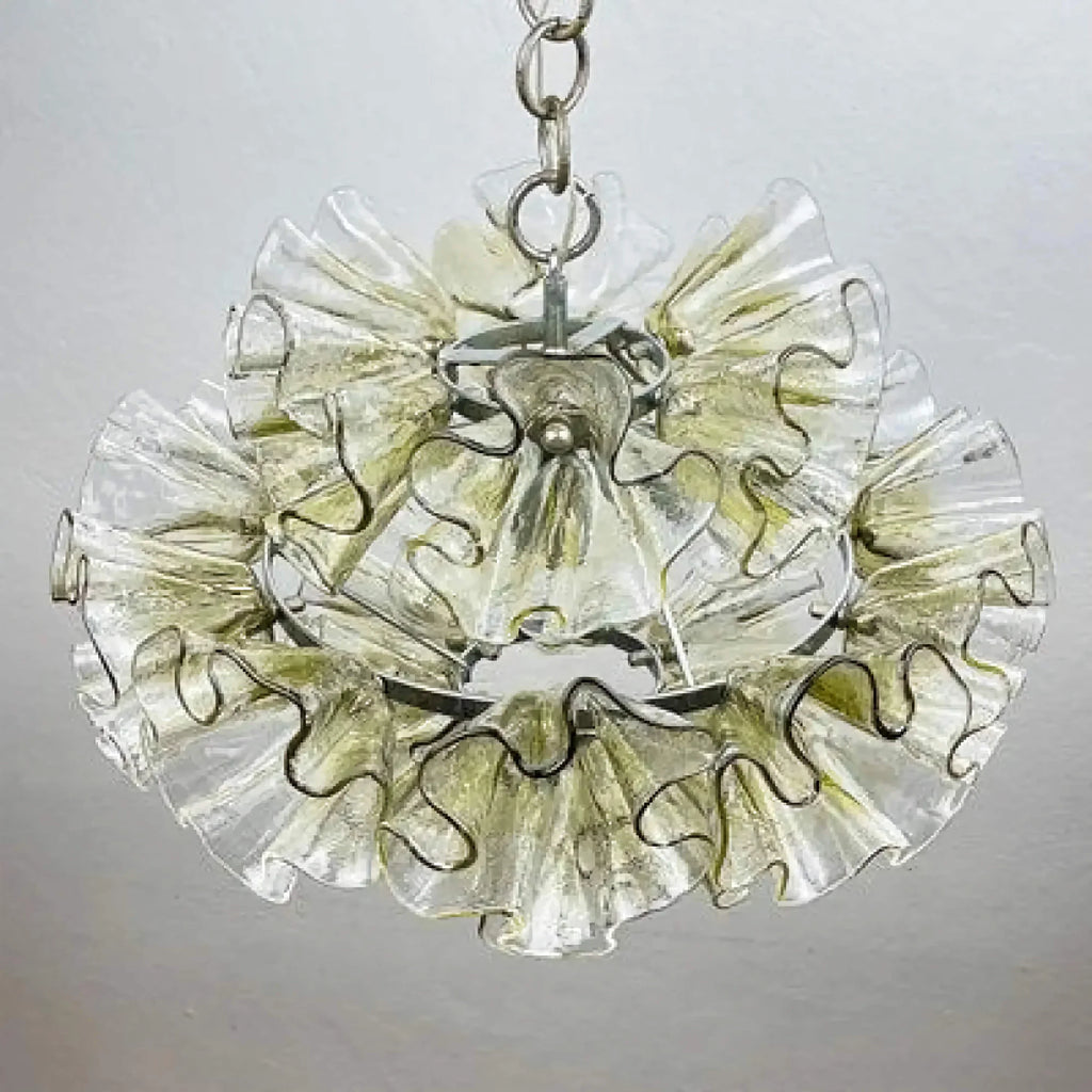 GLACIA HANDCRAFTED MURANO GLASS CHANDELIER 17.7"D