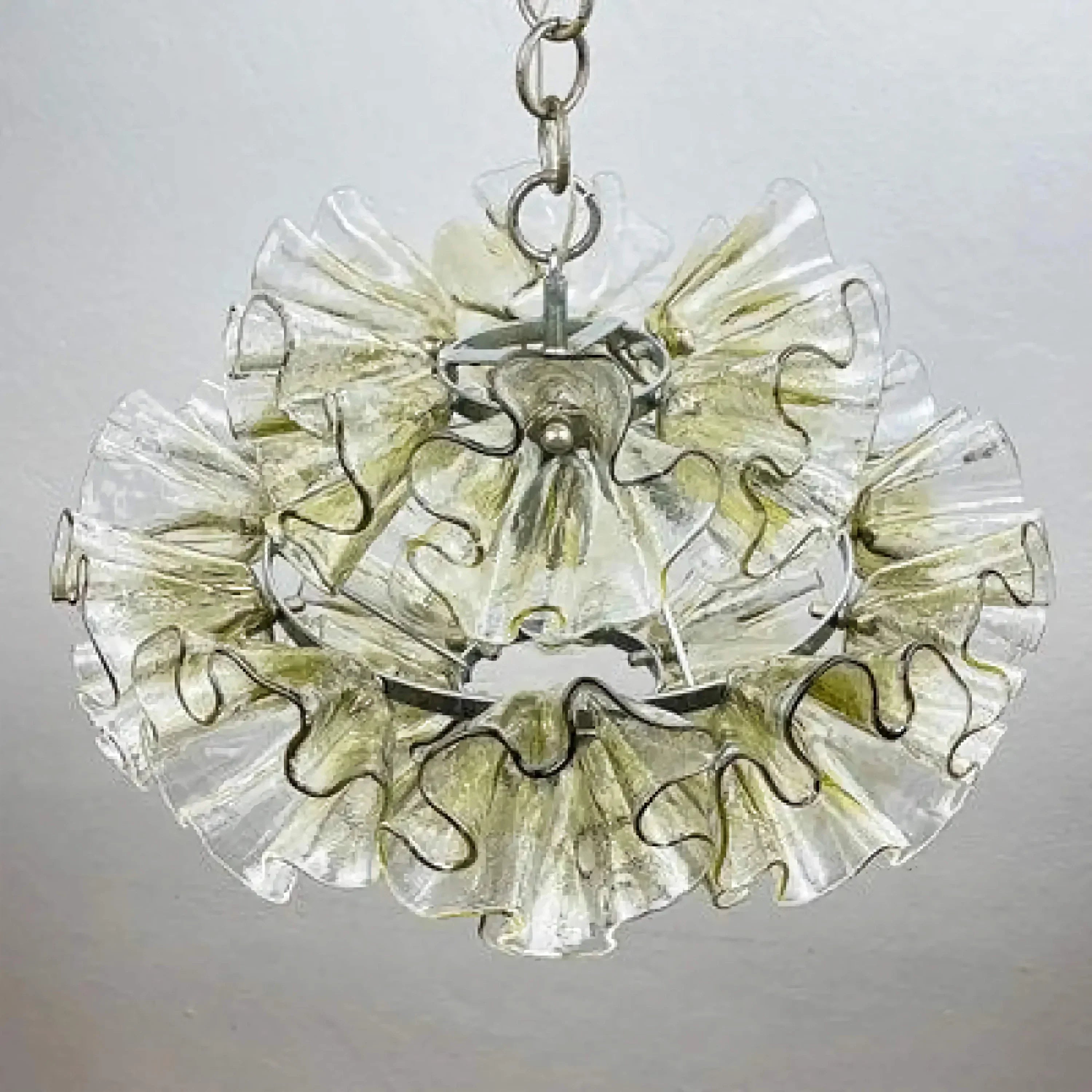 GLACIA HANDCRAFTED MURANO GLASS CHANDELIER 17.7"D
