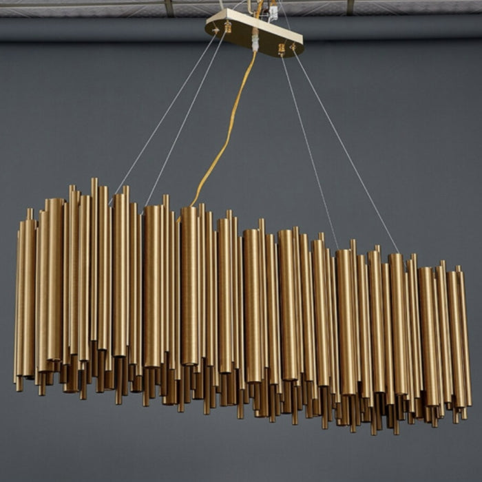 Dora Rectangle Dining Room Chandelier Gold