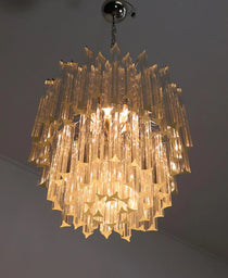 Murano Glass Chandelier – Arianna -107 prisms – Transparent