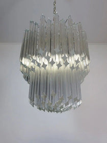Murano Glass Chandelier – 107 prisms – Transparent