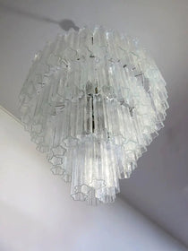 Murano Glass Chandelier – 78 tubes – Transparent