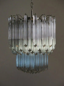 Murano Glass Chandelier – 107 prisms – Transparent