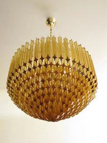 Murano Glass Chandelier – 265 prisms – Amber