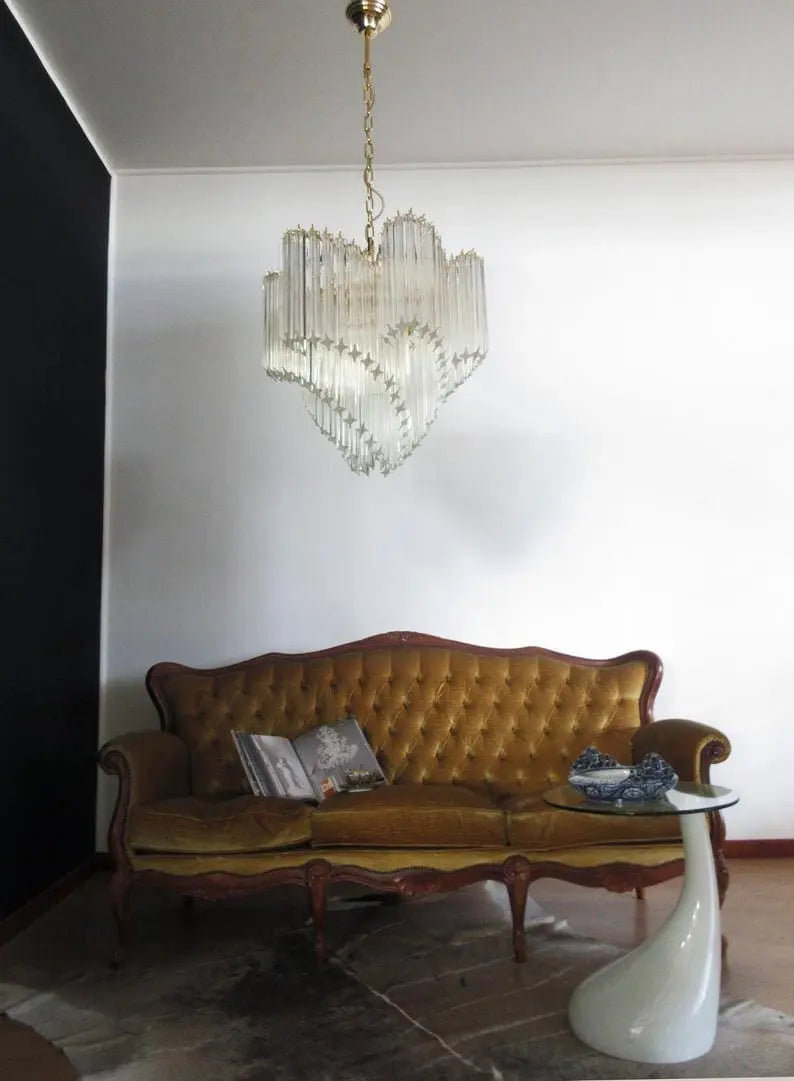 Murano Glass Chandelier – Viennetta -114 prims – Transparent
