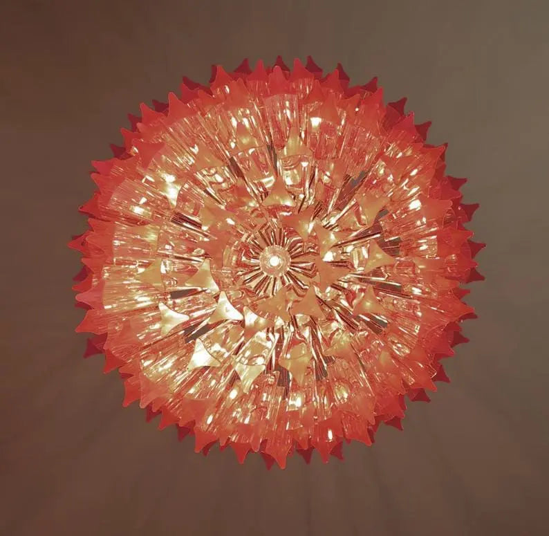 Murano Glass Chandelier – Triedri – Pink – 242 prisms