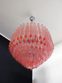 Murano Glass Chandelier – 163 prisms – Pink