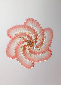 Murano Glass Chandelier – Viennetta -114 prisms – Pink