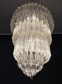 Murano Glass Chandelier – 112 prisms – Transparent