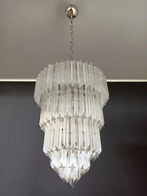 Murano Glass Chandelier – 112 prisms – Transparent