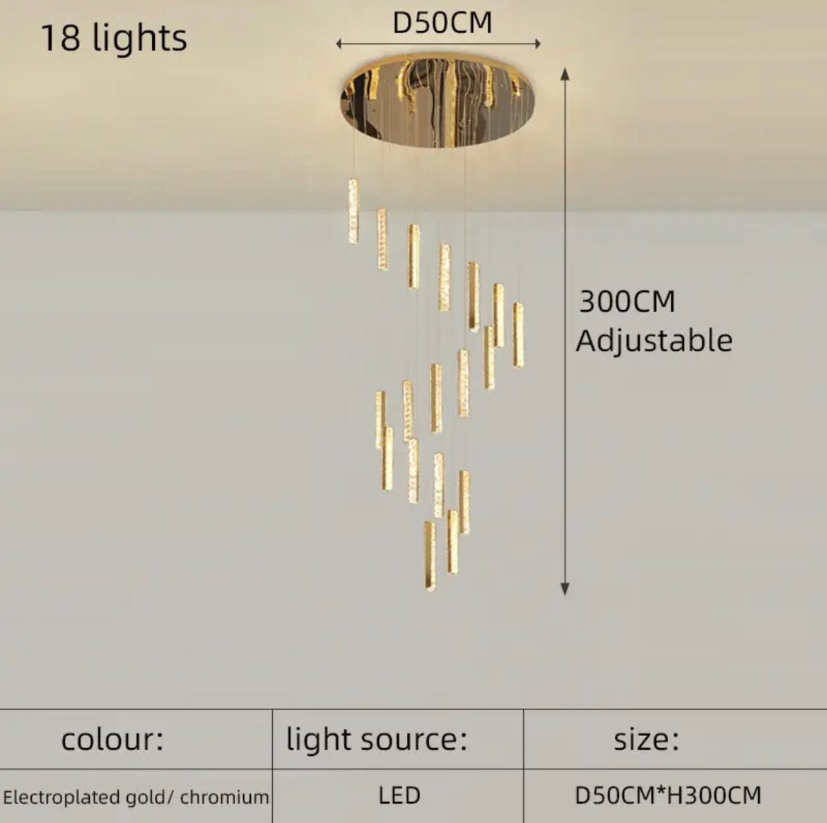 Angelica Foyer & Staircase Chandelier 19" 23" D