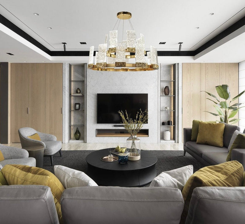 Grace 2-Tier Round LED Glass Chandelier