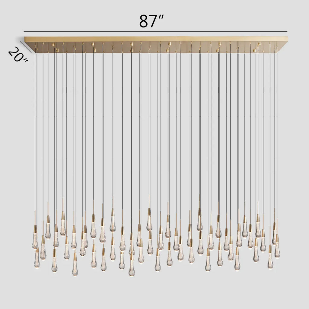 Soltaire Crystal Linear Chandelier 37" 50" 60" 70" 87" 120"W