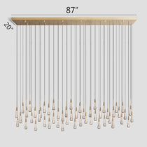 Soltaire Crystal Linear Chandelier 37" 50" 60" 70" 87" 120"W