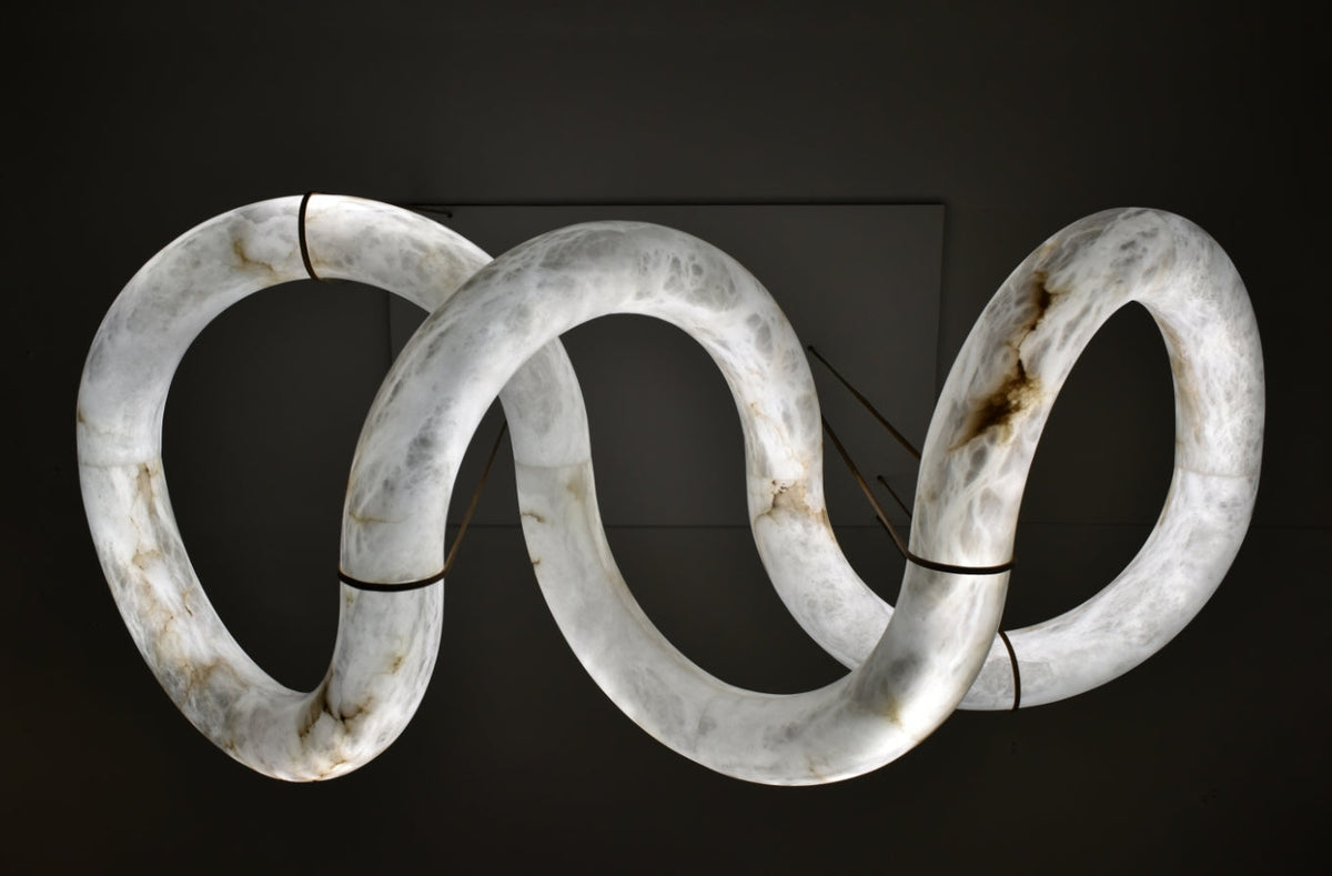 Glacera Designer Inspired Alabaster Chandelier Light For Living Room 35'' 55'' 56'' 70'' 96''W