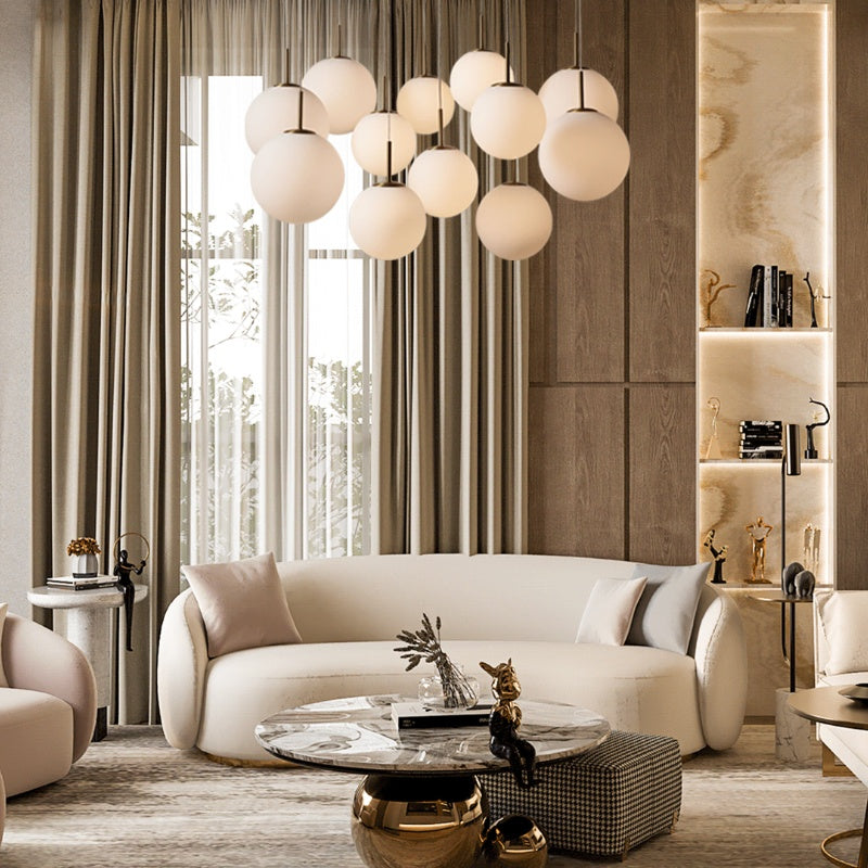 Contemporary Casen Glass Round Chandelier 20"28"34"43" - CasaraHouse