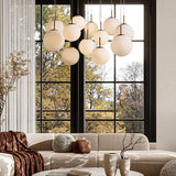 Contemporary Casen Glass Round Chandelier 20"28"34"43" - CasaraHouse