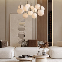 Contemporary Casen Glass Round Chandelier 20"28"34"43" - CasaraHouse