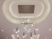 Brillia Round Two-Tone Tubular Pendant Light Chandelier