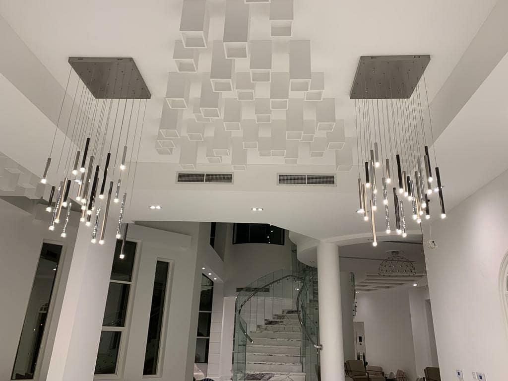 Brillia Round Two-Tone Tubular Pendant Light Chandelier