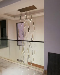 Bellini Square Tri-Tone Tubular Pendant Light Chandelier