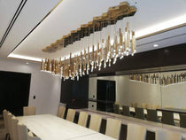 Brillia Round Two-Tone Tubular Pendant Light Chandelier